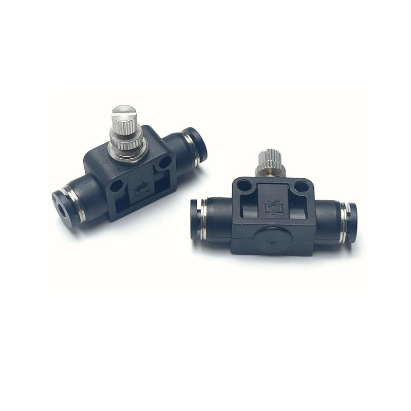 VETLEY Pneumatic SCF Series 1/8 Inch Tube OD Air Flow Control Valve,Union Pneumatic Speed Control Flow Controller SCF-1/8(Pack of 2) - Image 1